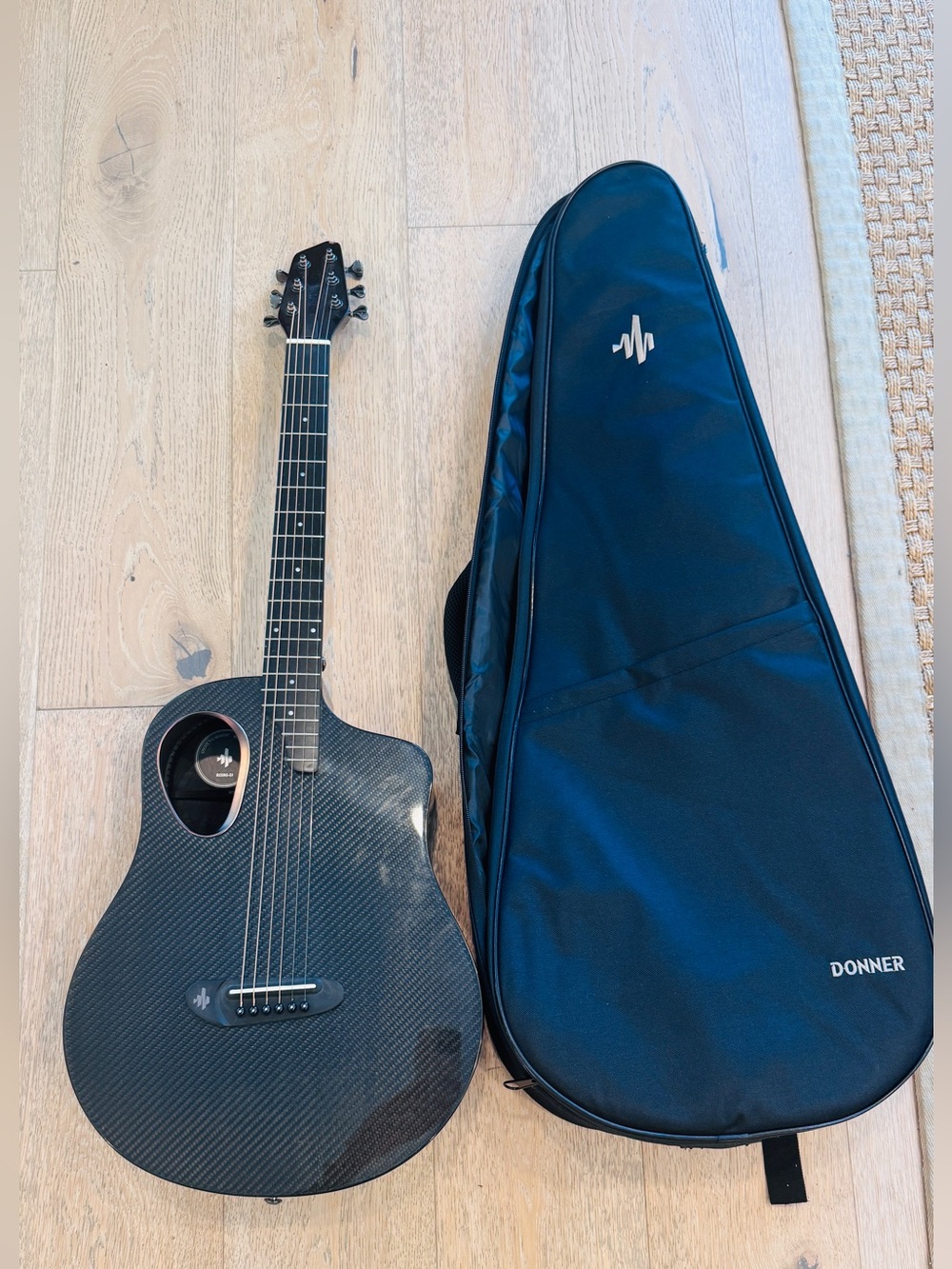 Donner Carbon Fiber Silent Acoustic-Electric Guitar with Bag